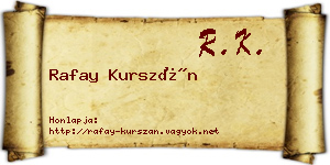 Rafay Kurszán névjegykártya